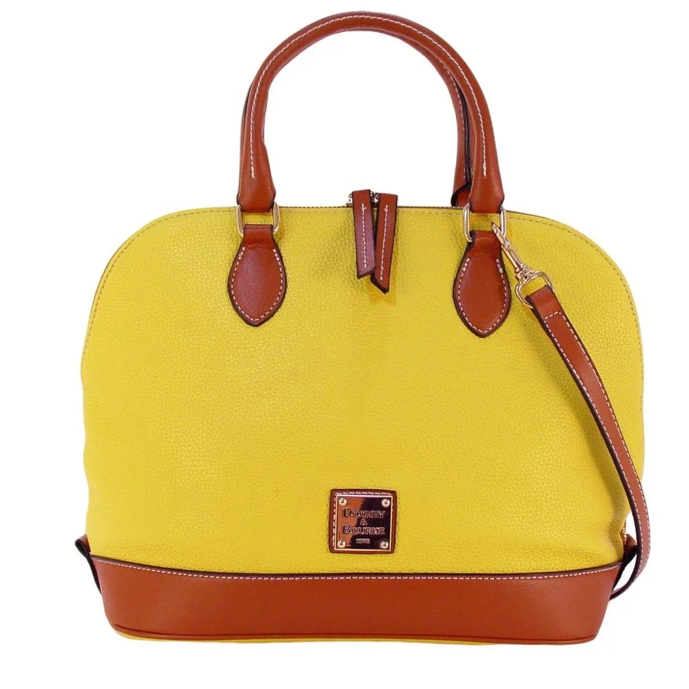 DOONEY & BOURKE $278 Domed Yellow Pebble Zip Cross Body/Satchel - NWOT - Picture 1 of 11